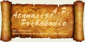 Atanasije Pribaković vizit kartica